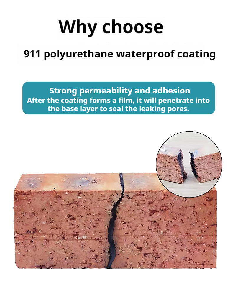 911 Polyurethane Waterproof Coating | High-Performance Waterproofing | Durable & Eco-Friendly | Ideal for Roofs, Basements, Bathrooms