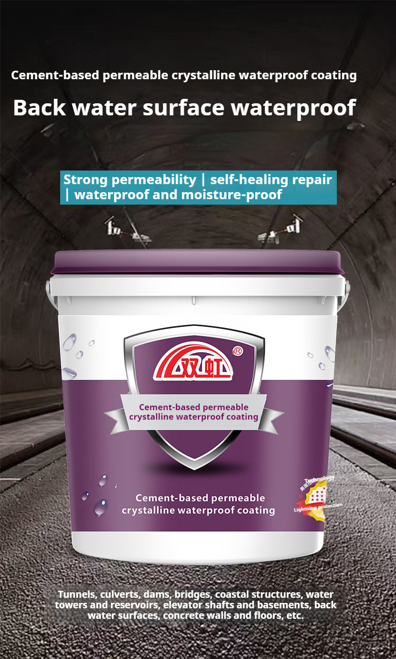 Cementitious Capillary Crystalline Waterproofing Coating | High-Performance Waterproofing | Self-Healing | Suitable for Basements, Tunnels, Swimming Pools, etc.