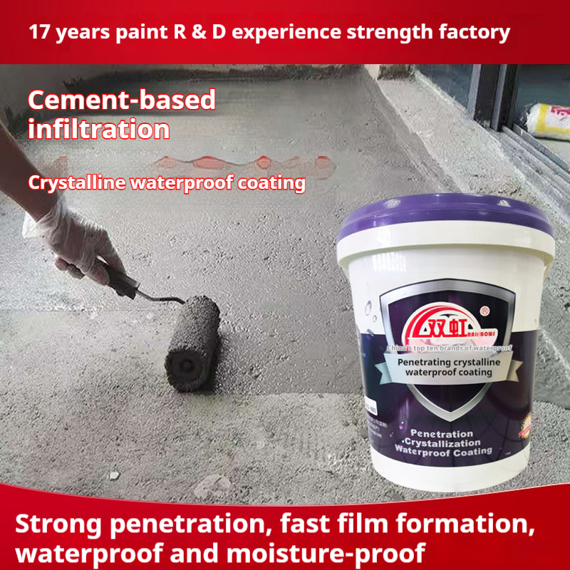Cementitious Capillary Crystalline Waterproofing Coating | High-Performance Waterproofing | Self-Healing | Suitable for Basements, Tunnels, Swimming Pools, etc.