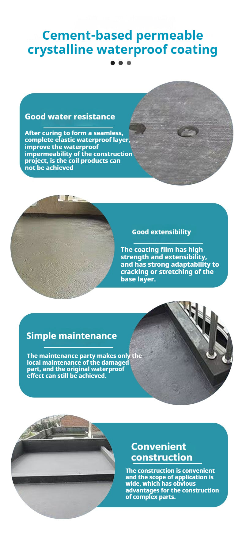 Cementitious Capillary Crystalline Waterproofing Coating | High-Performance Waterproofing | Self-Healing | Suitable for Basements, Tunnels, Swimming Pools, etc.