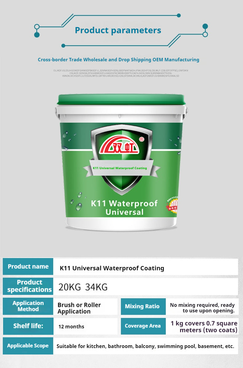 K11 General-Purpose Waterproof Coating | High-Performance Waterproofing | Eco-Friendly & Non-Toxic | Suitable for Indoor and Outdoor Use