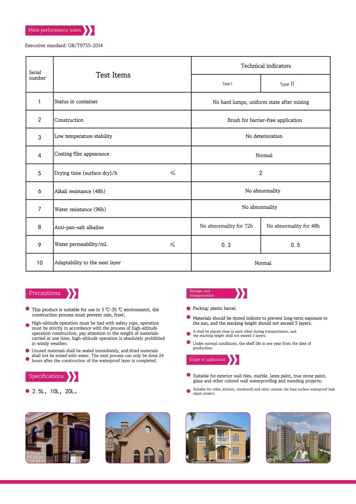 Waterproofing transparent adhesive for external walls Film-forming coating without changing the color of the original decorative layer