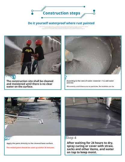 Cementitious Capillary Crystalline Waterproofing Coating | High-Performance Waterproofing | Self-Healing | Suitable for Basements, Tunnels, Swimming Pools, etc.