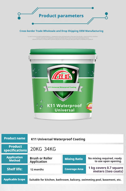K11 General-Purpose Waterproof Coating | High-Performance Waterproofing | Eco-Friendly & Non-Toxic | Suitable for Indoor and Outdoor Use